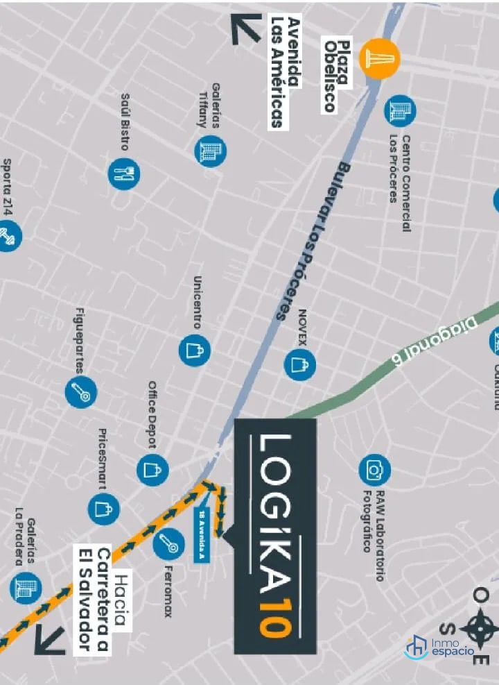 Proyecto de ofibodegas ubicado en 17 Calle “A” 18-65 Zona 10, Boulevard Los Próceres - 17